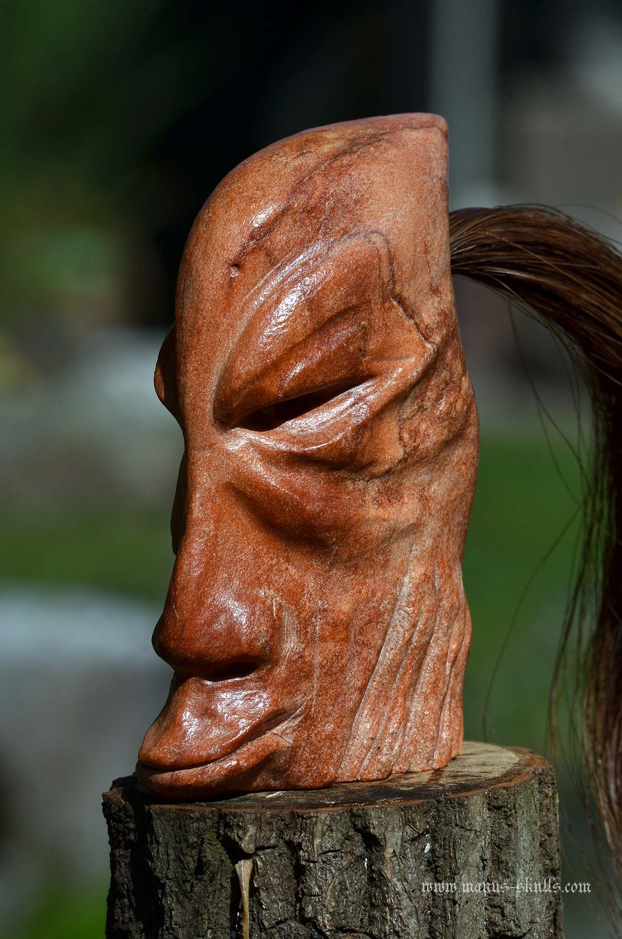 Red Brazilian Steatite Tribal Skull