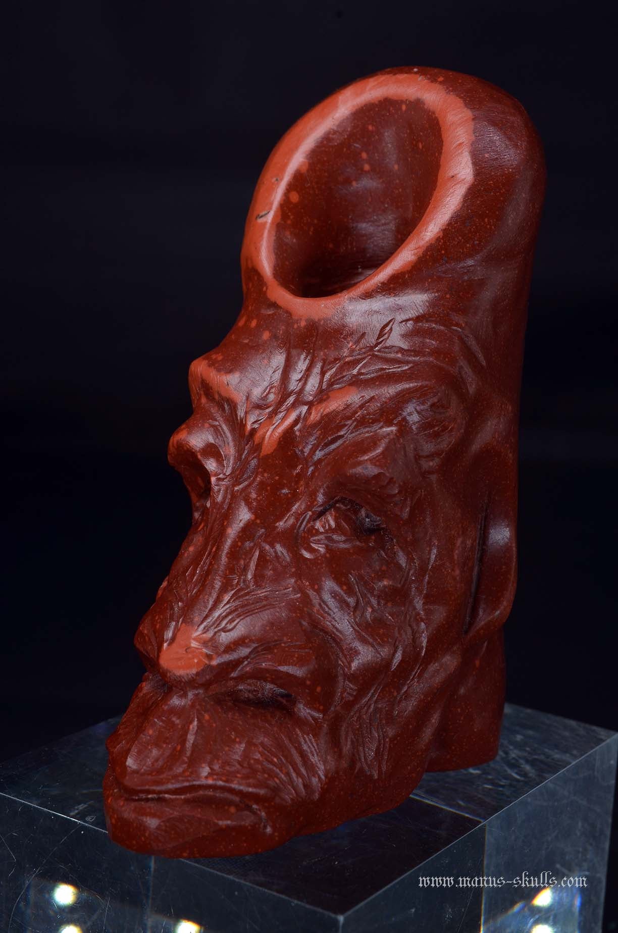 Manus skulls unique Crystal Carvings handmade skulls dragons pendants preseli bluestone tribals spiritual meaning wand Unicorn .. Catlinite Tribal Pipe Head Skull