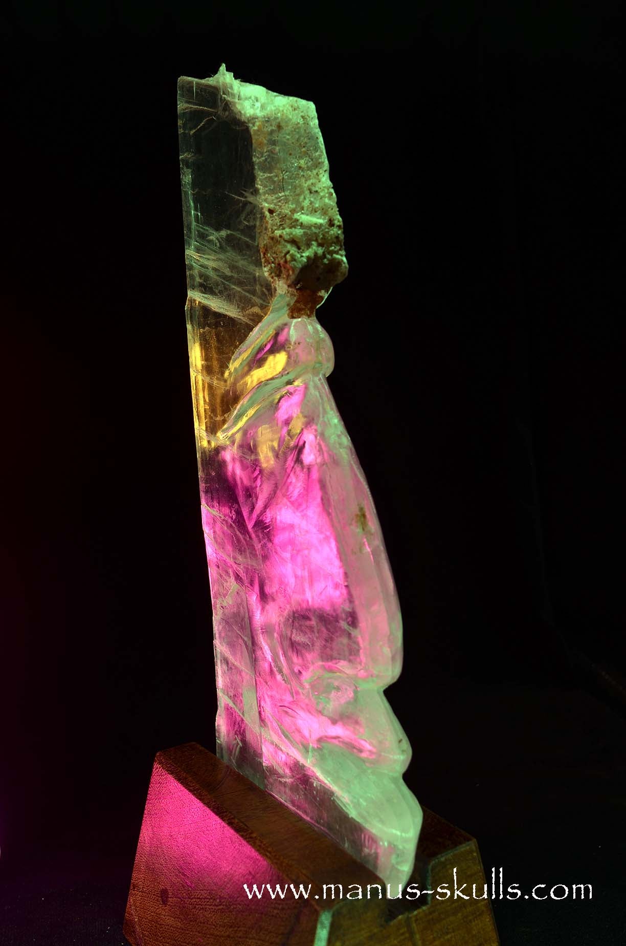 Maria Glass Trible Skull on pedestal