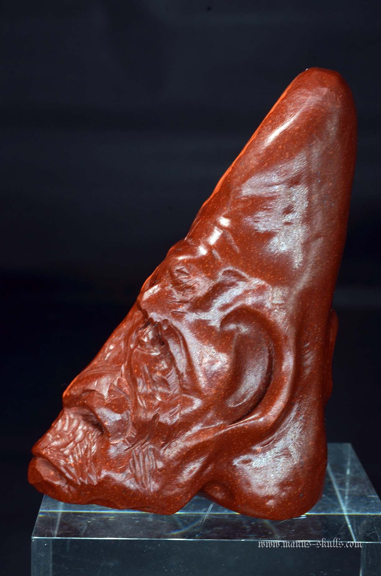Catlinite Tribal Pipe Head Skull .......