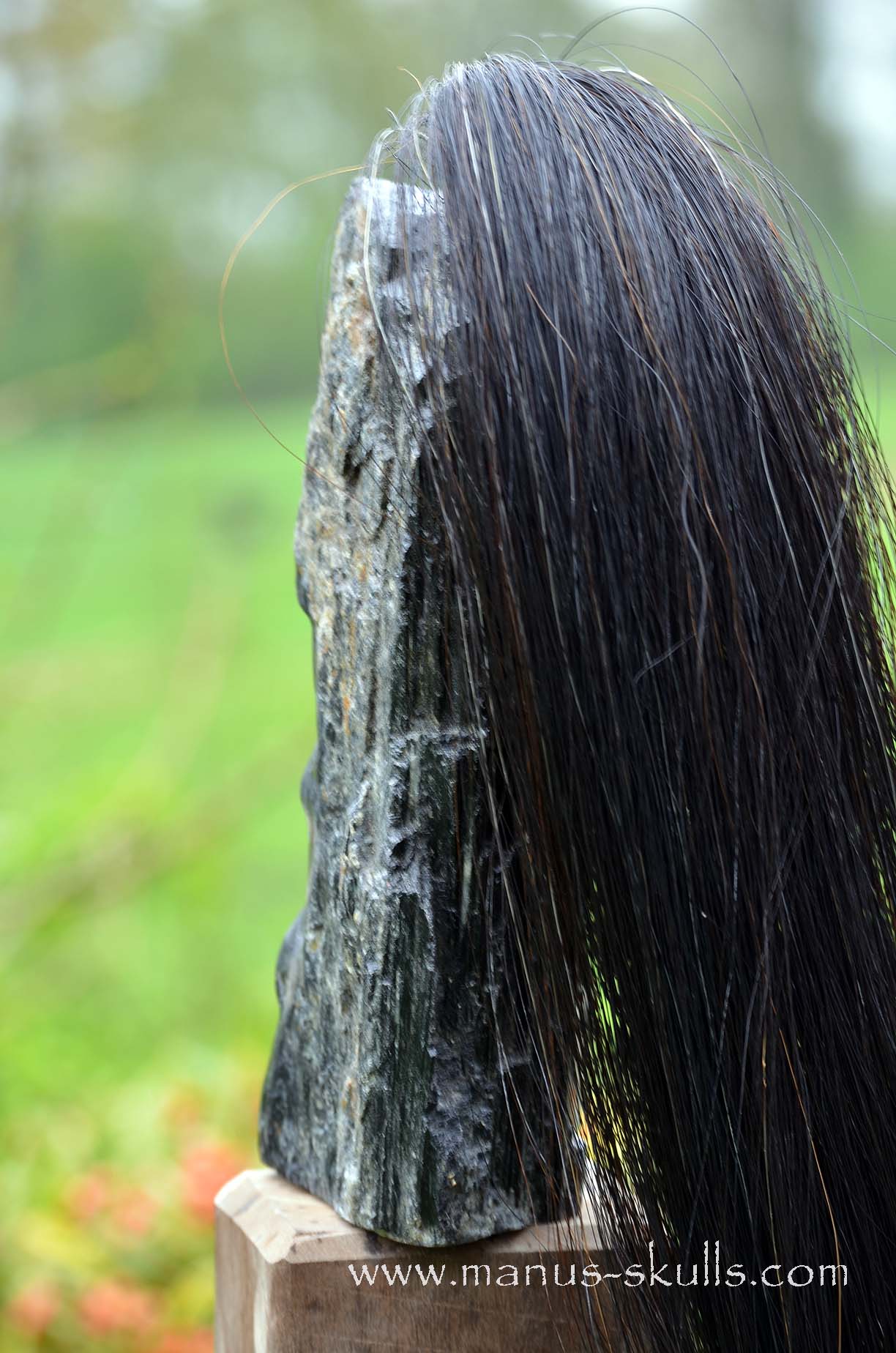 Black Tourmaline Tribal Skull #007