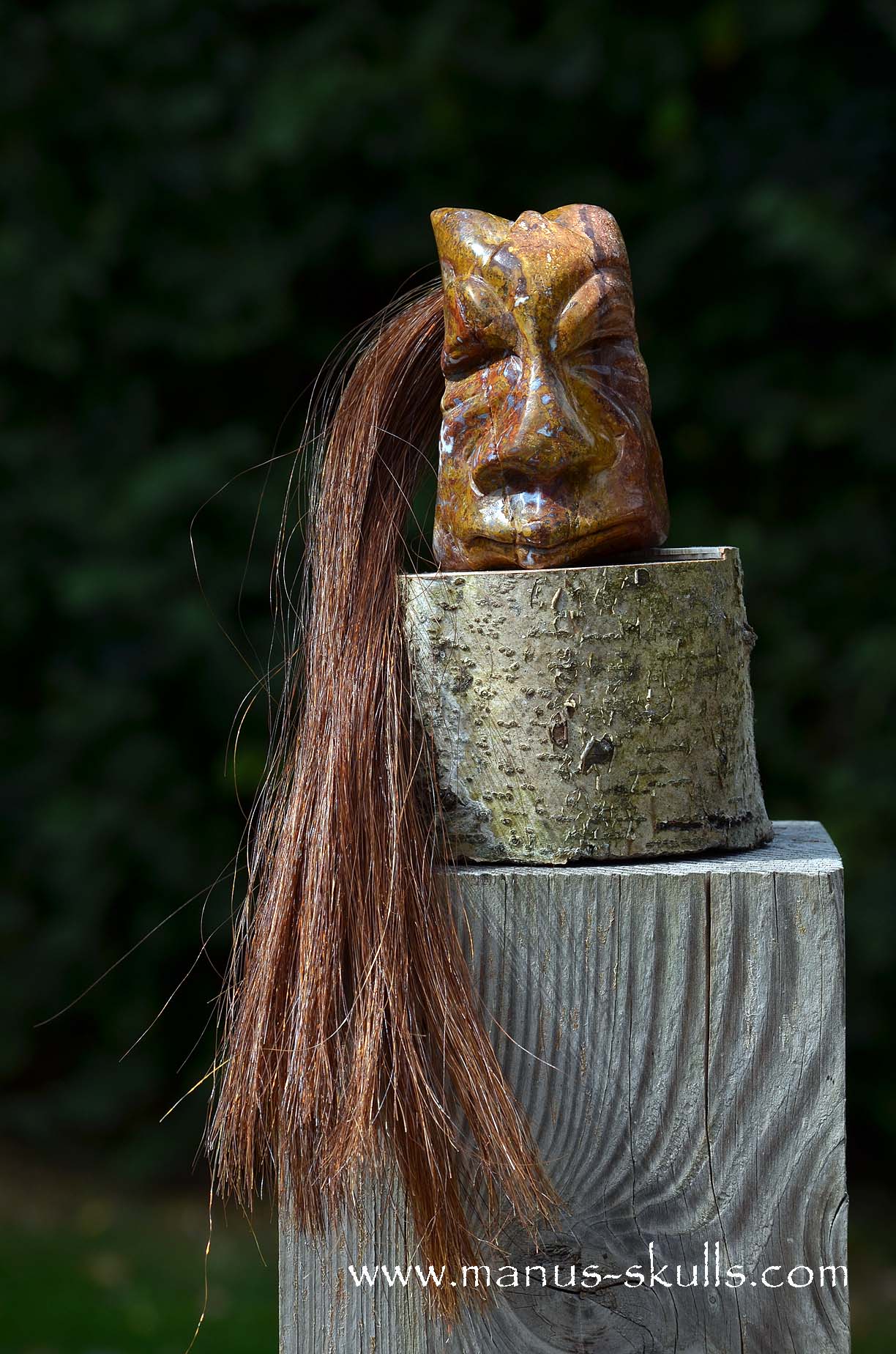 Manus skulls unique Crystal Carvings handmade skulls dragons pendants preseli bluestone tribals spiritual meaning wand Unicorn .. petrified palm wood