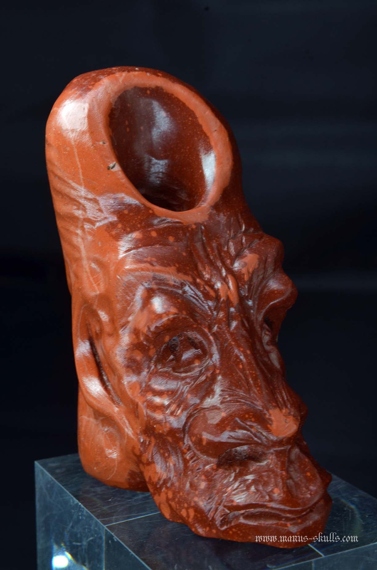 Manus skulls unique Crystal Carvings handmade skulls dragons pendants preseli bluestone tribals spiritual meaning wand Unicorn .. Catlinite Tribal Pipe Head Skull