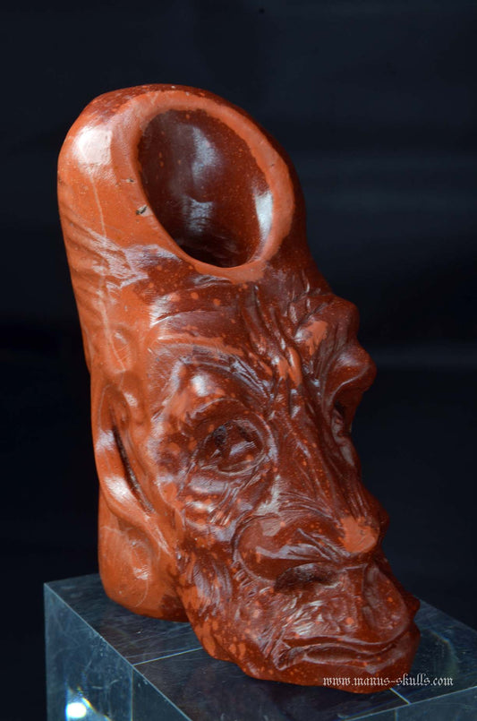 Manus skulls unique Crystal Carvings handmade skulls dragons pendants preseli bluestone tribals spiritual meaning wand Unicorn .. Catlinite Tribal Pipe Head Skull