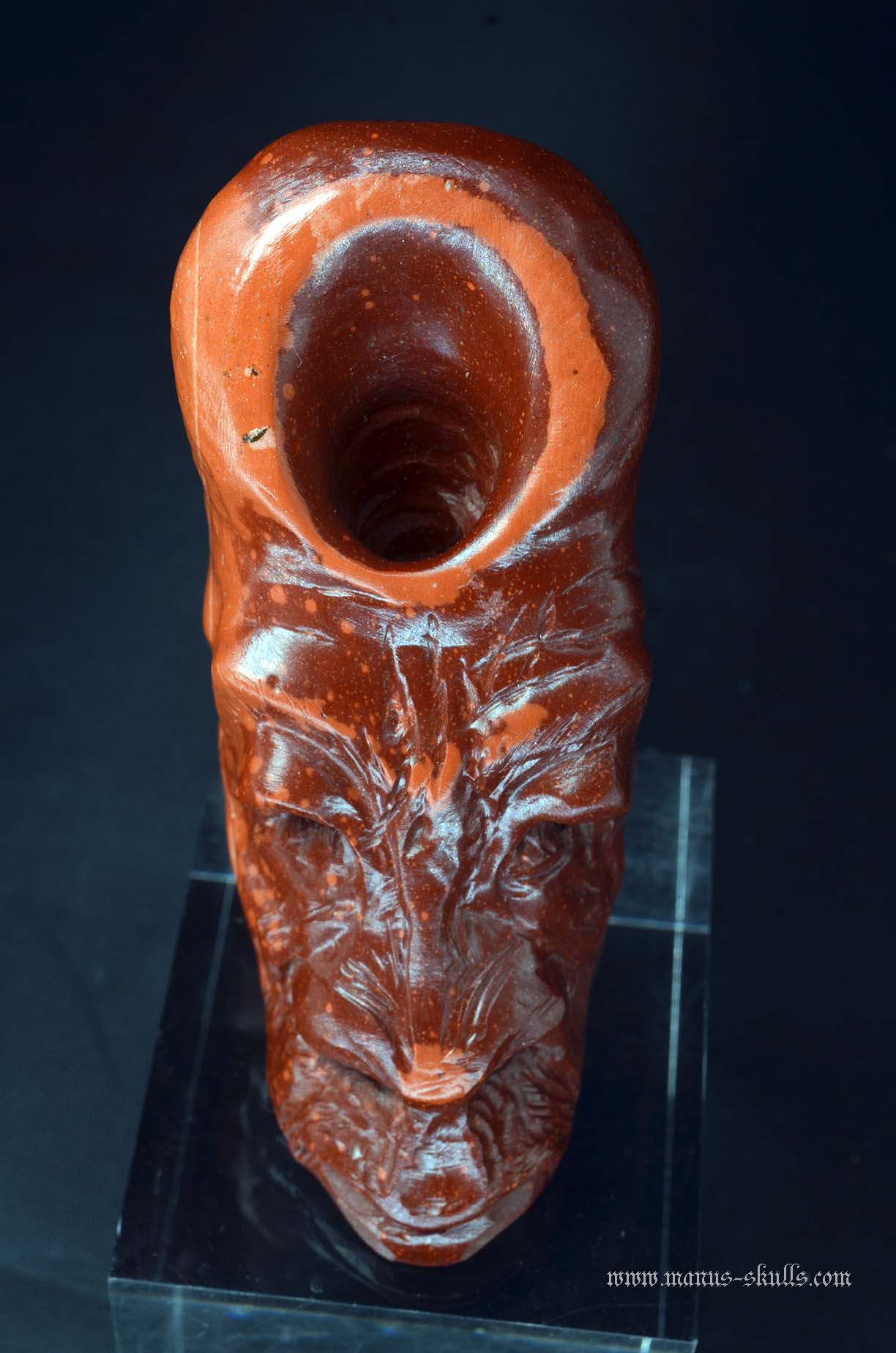 Catlinite Tribal Pipe Head Skull .......
