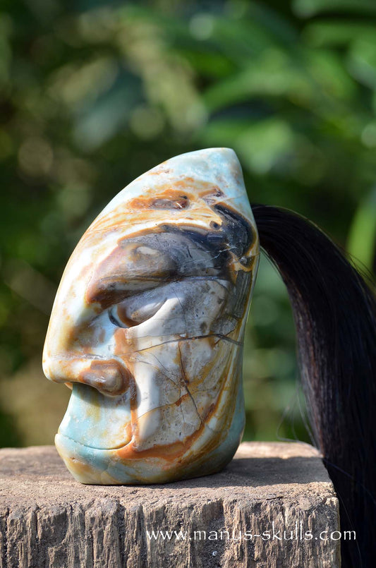 Manus skulls unique Crystal Carvings handmade skulls dragons pendants preseli bluestone tribals spiritual meaning wand Unicorn ..  chinese amazonite