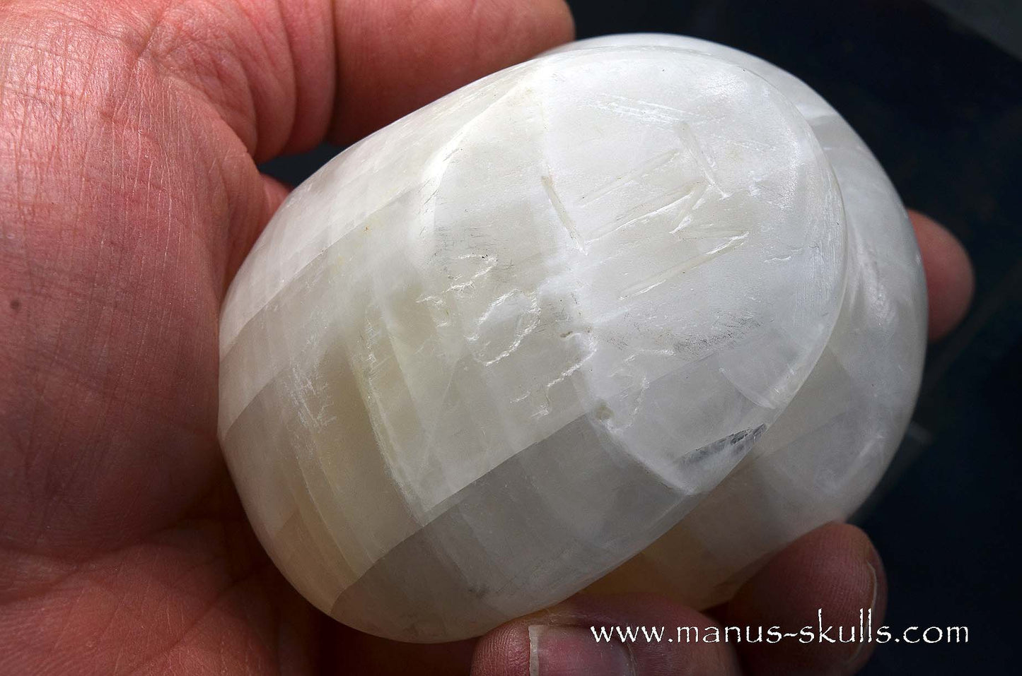 White Calcite Evolian Skull #05