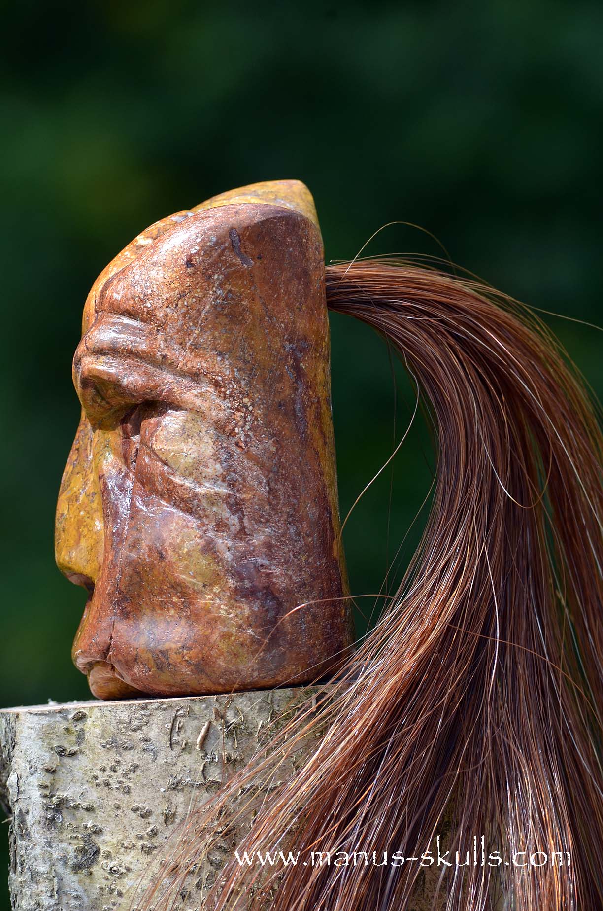 Petrified Palm Wood Tribal Skull #65