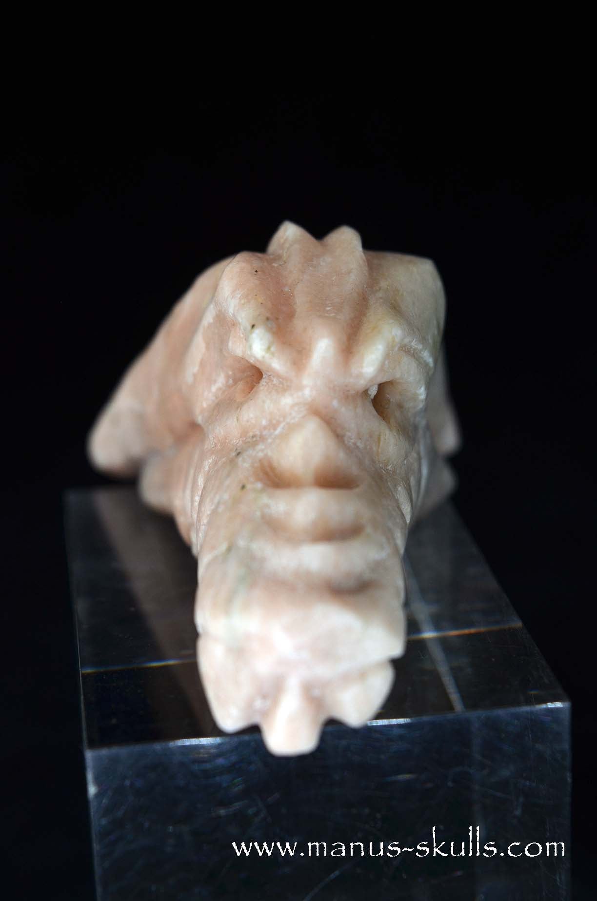 Manus skulls unique Crystal Carvings handmade skulls dragons pendants preseli bluestone tribals spiritual meaning wand Unicorn .. Pink Solker Marble