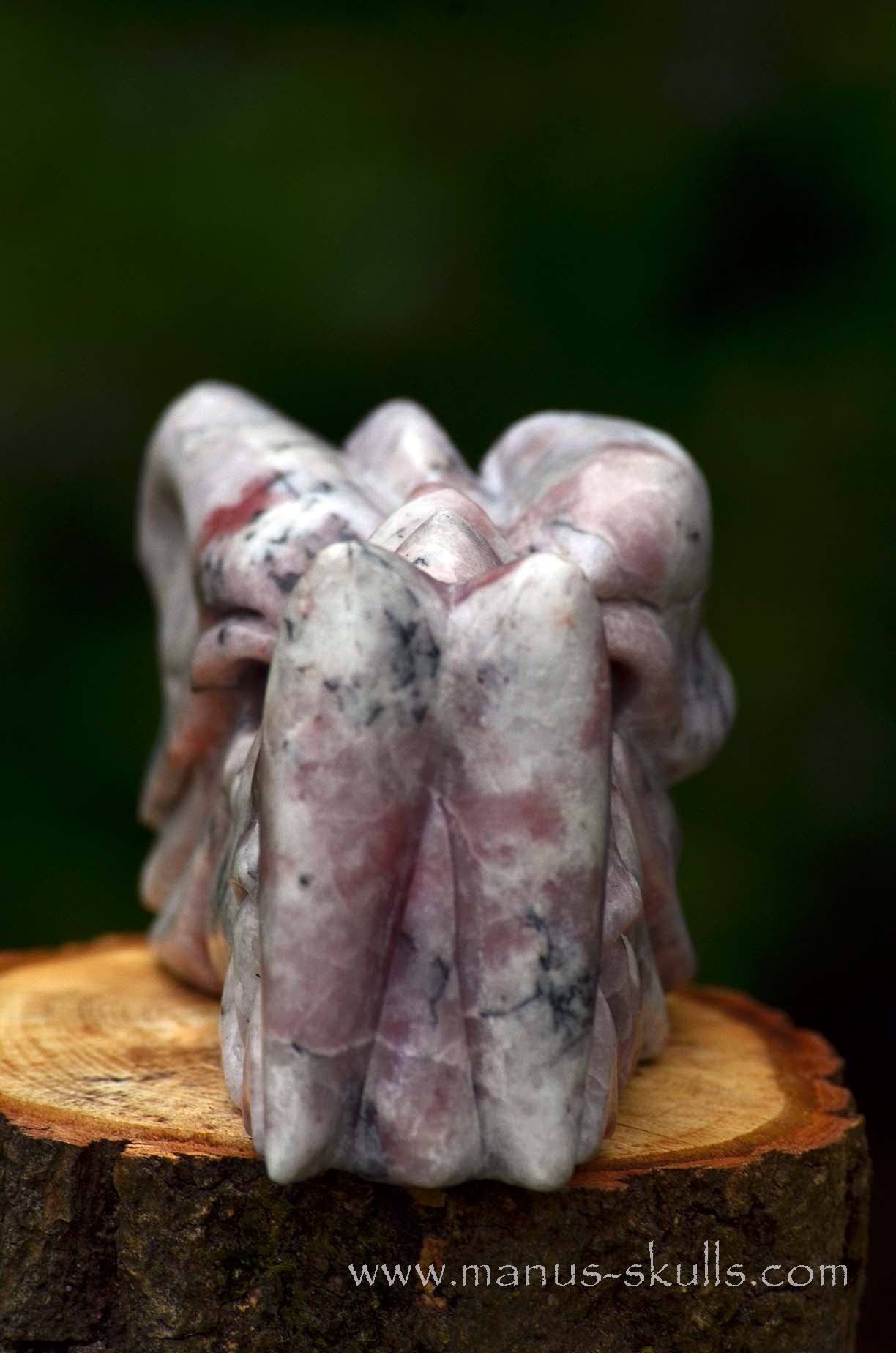 Manus skulls unique Crystal Carvings handmade skulls dragons pendants preseli bluestone tribals spiritual meaning wand Unicorn .. Petalite