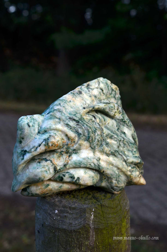 Manus skulls unique Crystal Carvings handmade skulls dragons pendants preseli bluestone tribals spiritual meaning wand Unicorn ..  mariposite