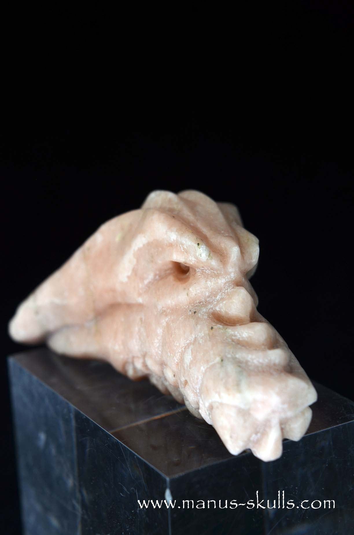Manus skulls unique Crystal Carvings handmade skulls dragons pendants preseli bluestone tribals spiritual meaning wand Unicorn .. Pink Solker Marble