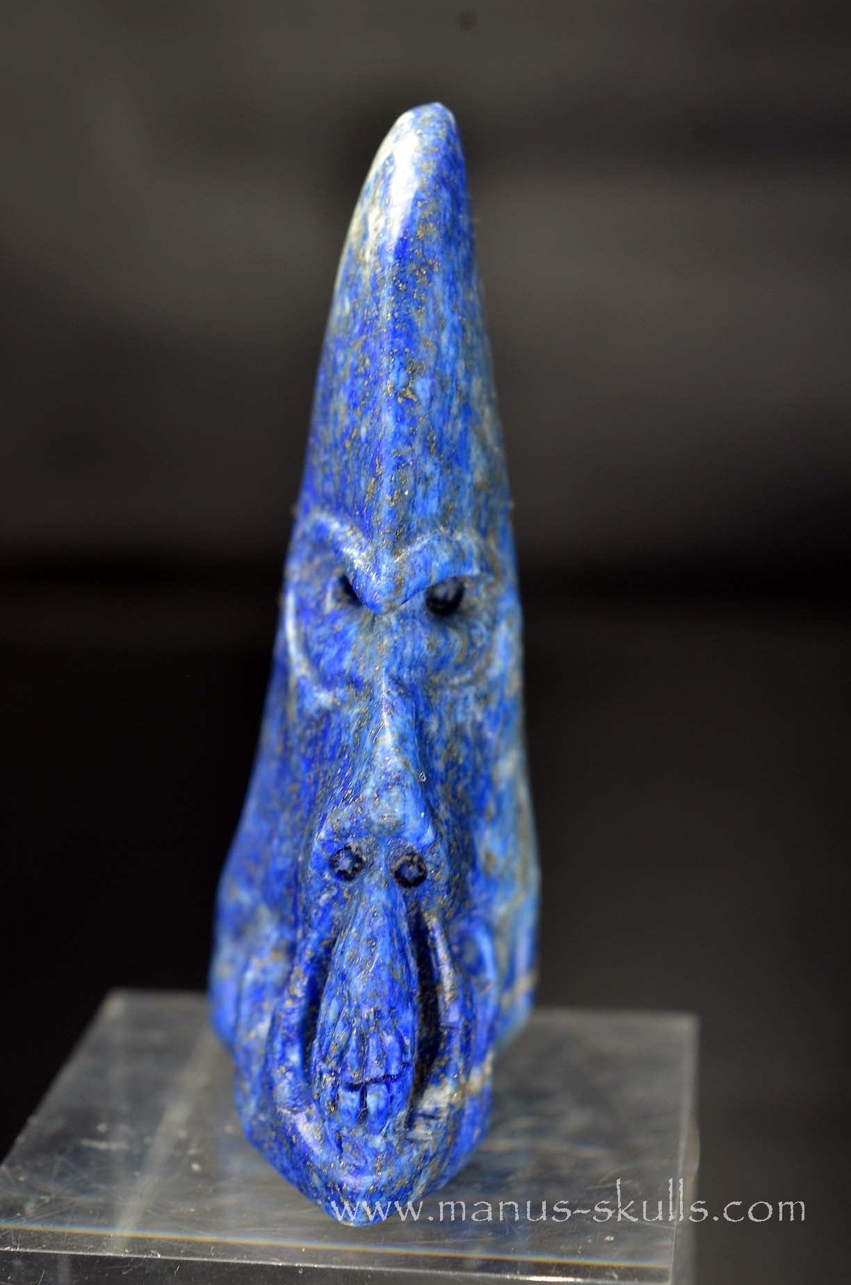 Manus skulls unique Crystal Carvings handmade skulls dragons pendants preseli bluestone tribals spiritual meaning wand Unicorn .. lapiz lazuli