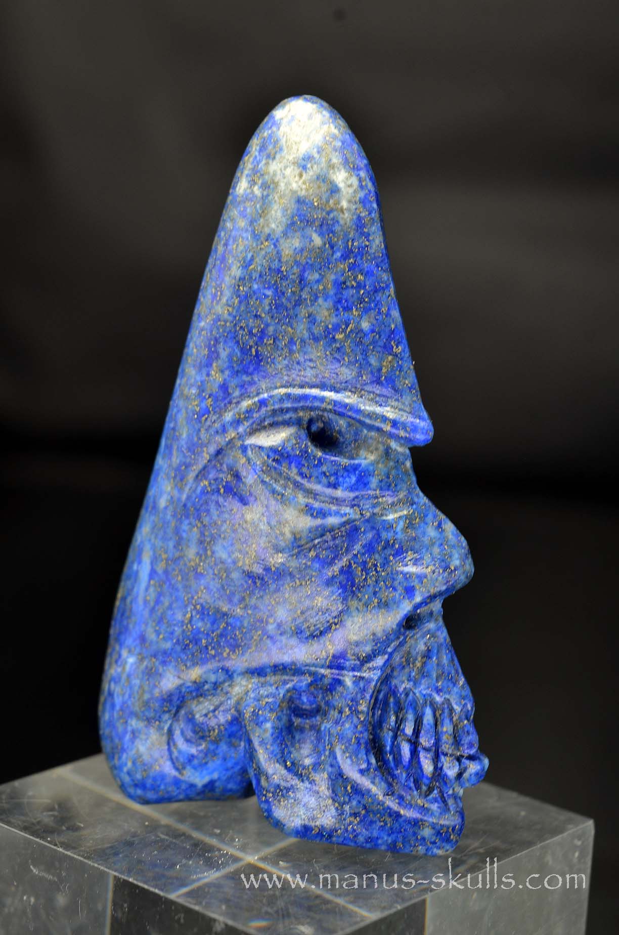 Manus skulls unique Crystal Carvings handmade skulls dragons pendants preseli bluestone tribals spiritual meaning wand Unicorn .. lapiz lazuli