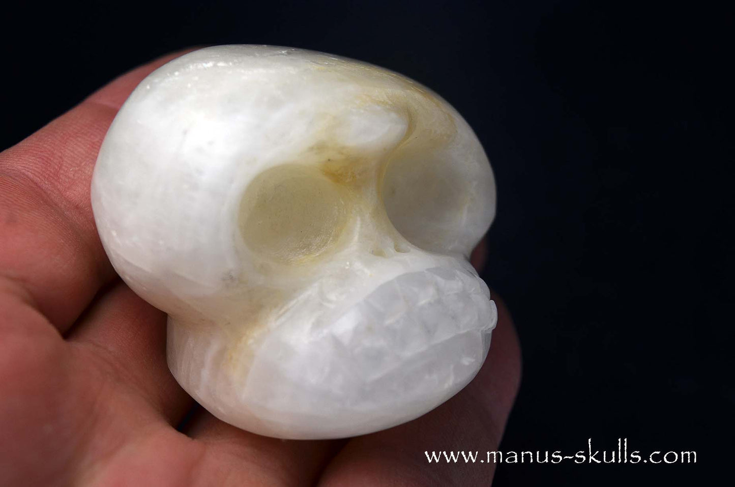 White Calcite Evolian Skull #10