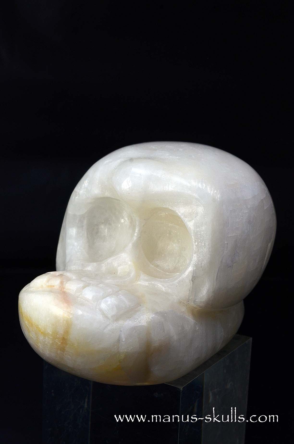White Calcite Evolian Skull #06