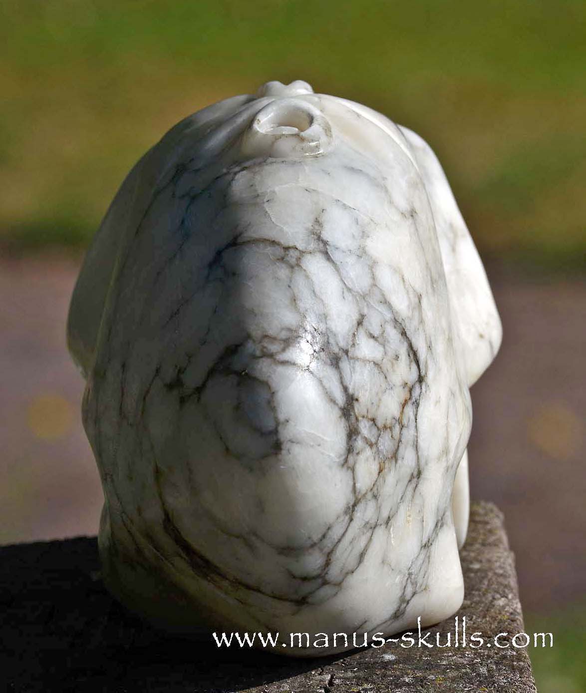 Large Alabaster Skull with Ankh Symbol
