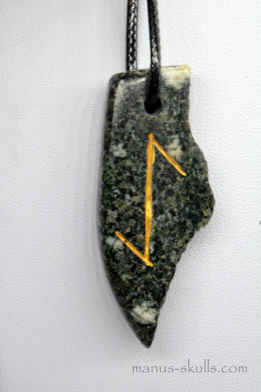Preseli Bluestone rune pendant EIWAZ