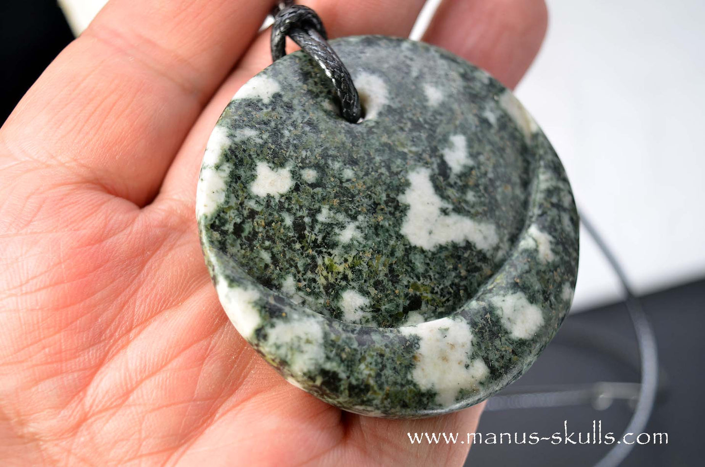 Large Preseli Bluestone Half ~ Moon Pendant