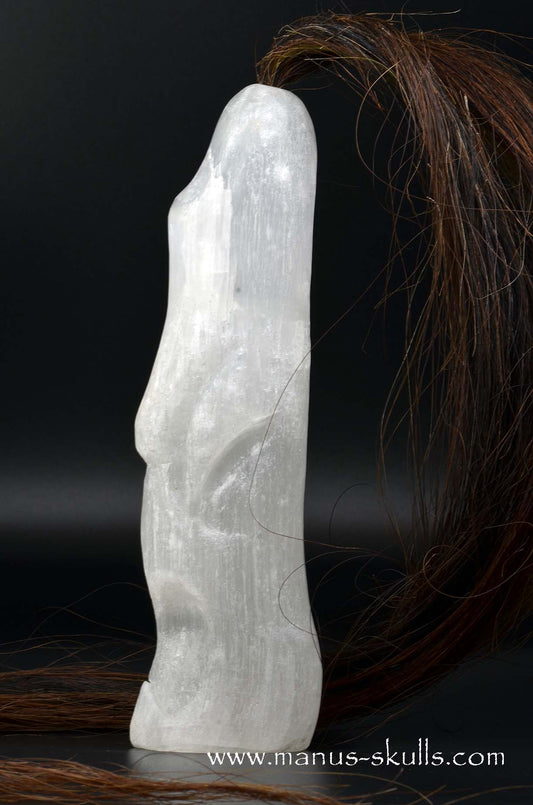 White Selenite Tribal Skull #036