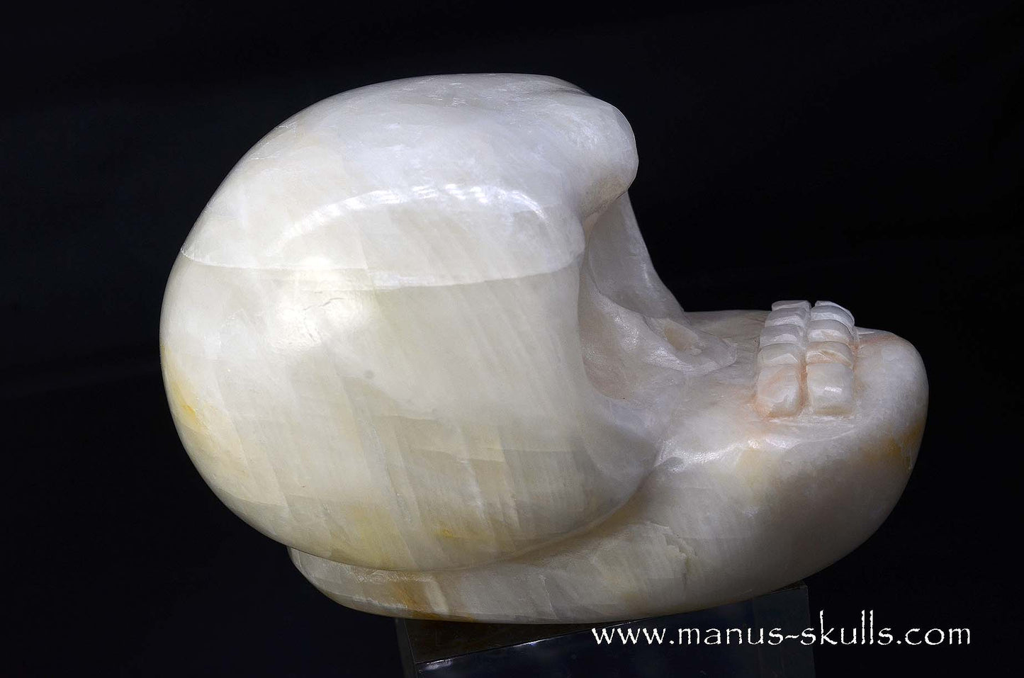 White Calcite Evolian Skull #06