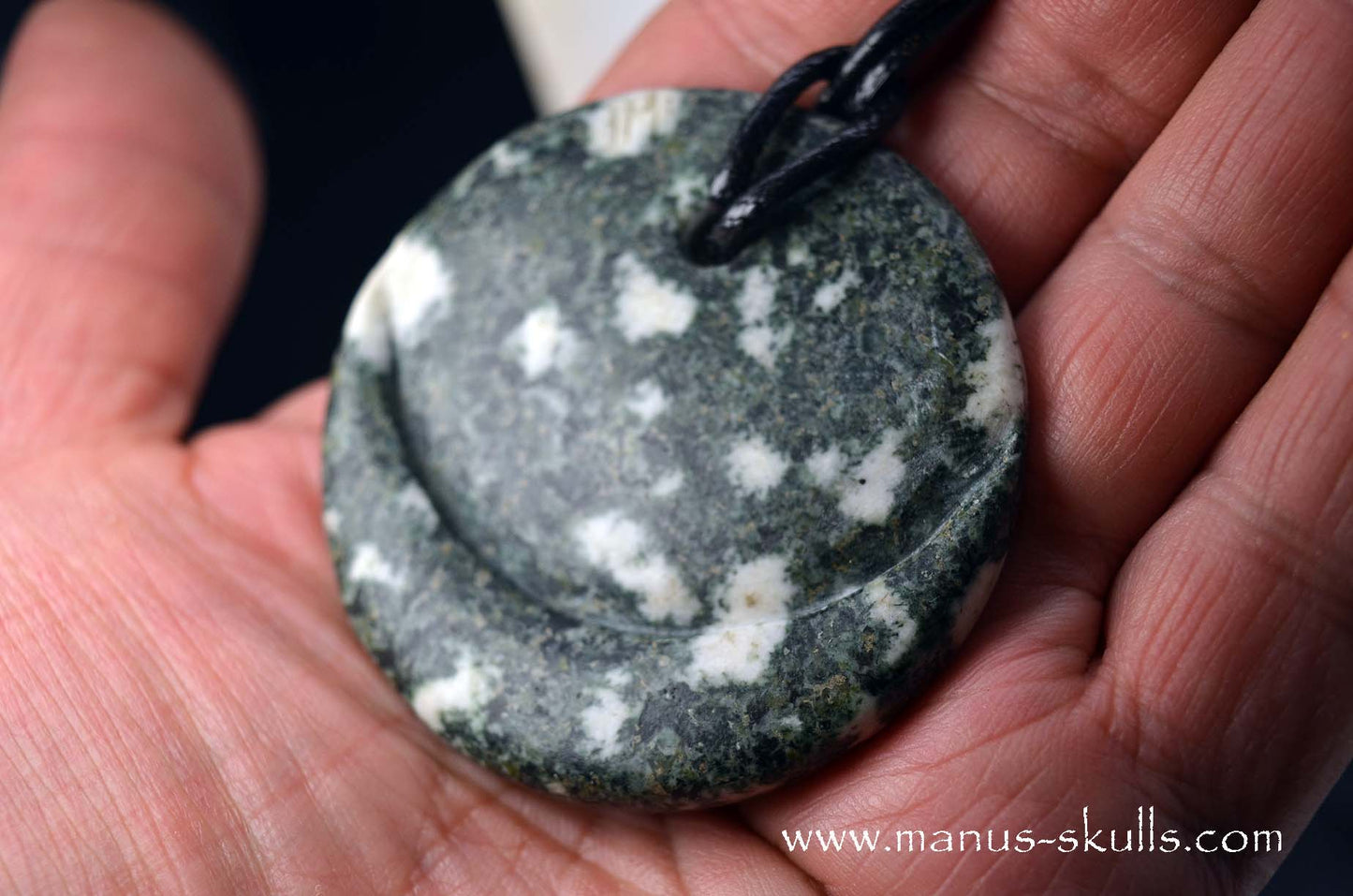 Large Preseli Bluestone Half ~ Moon Pendant