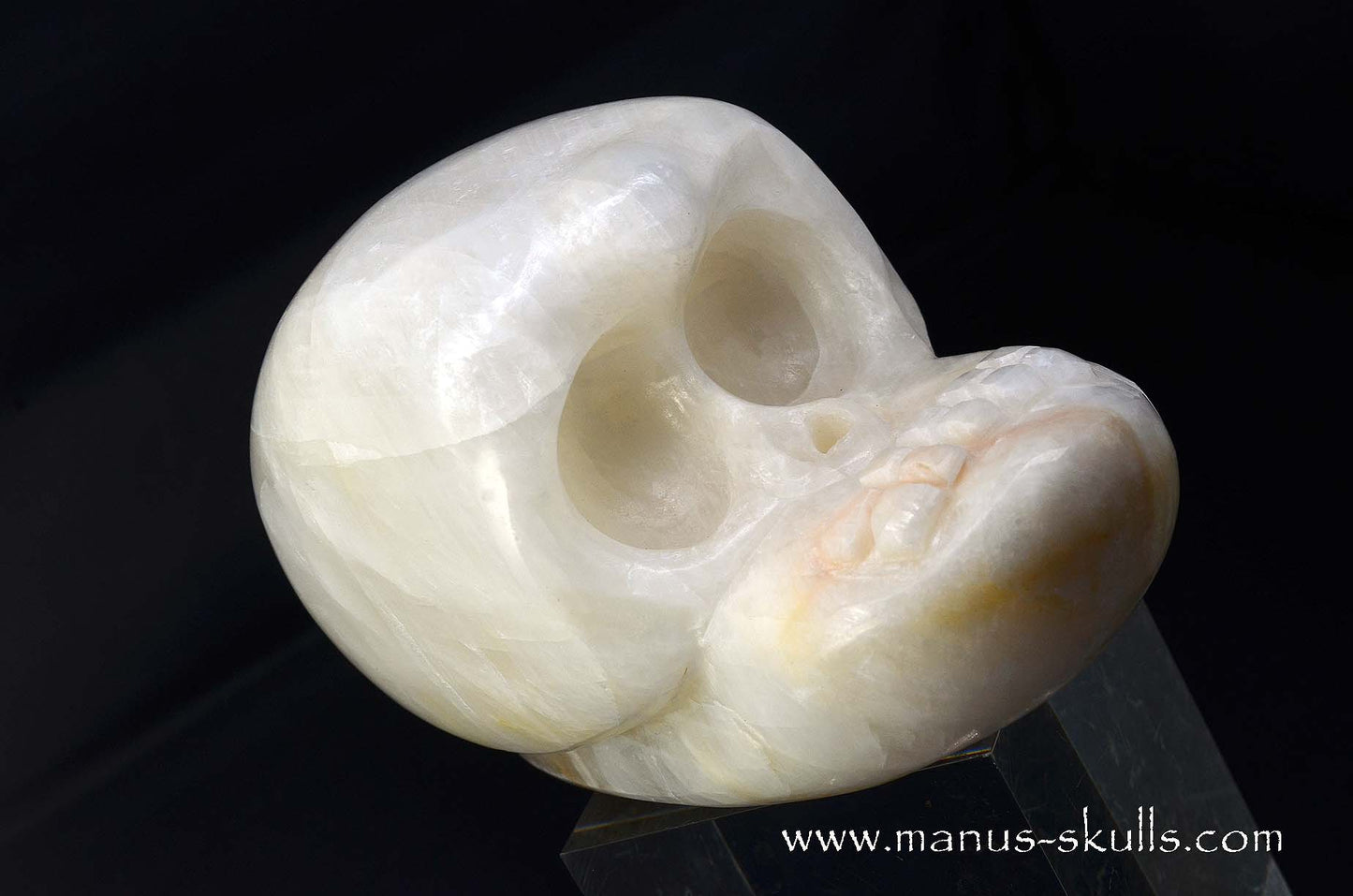 White Calcite Evolian Skull #06