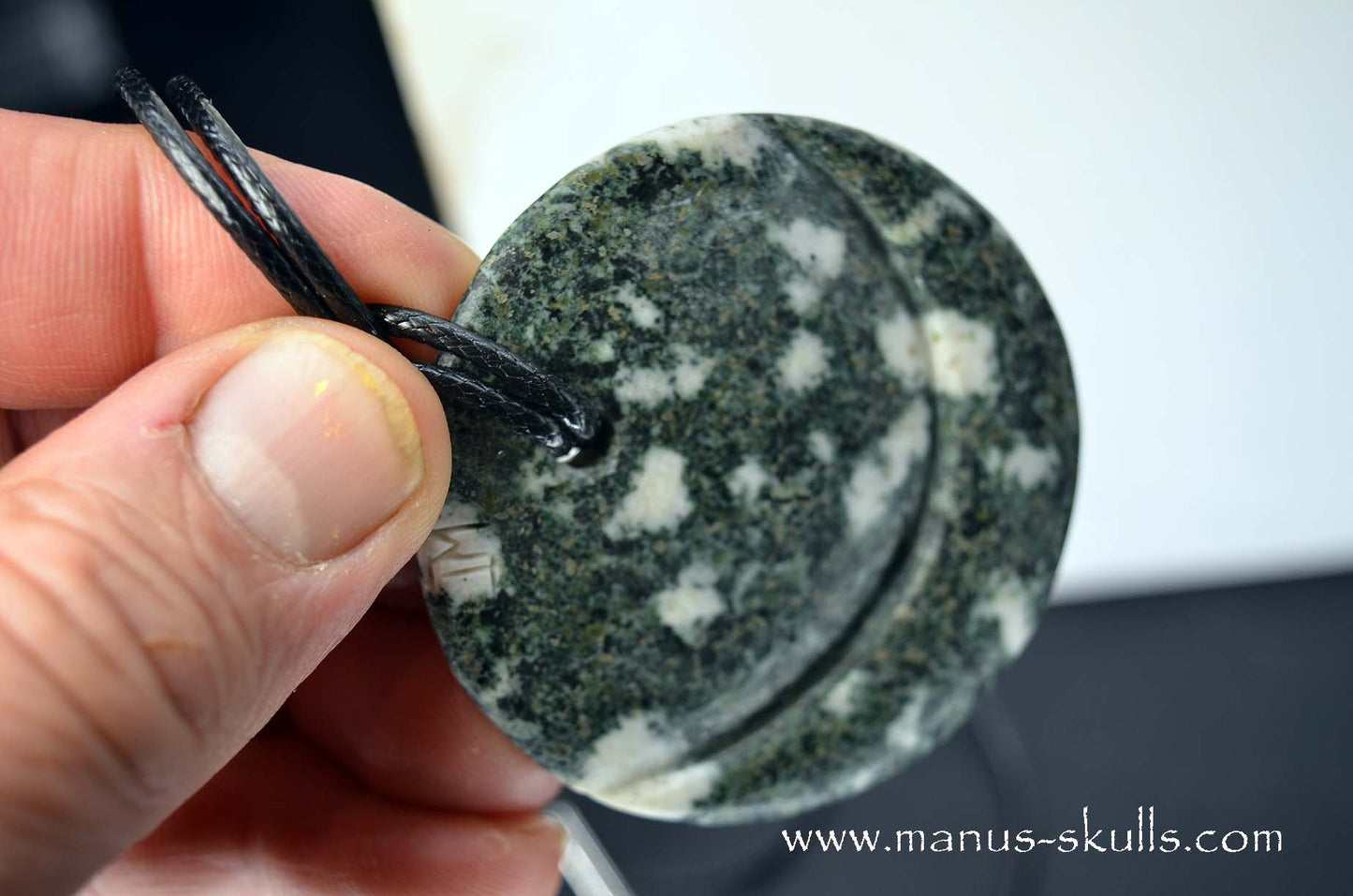 Large Preseli Bluestone Half ~ Moon Pendant