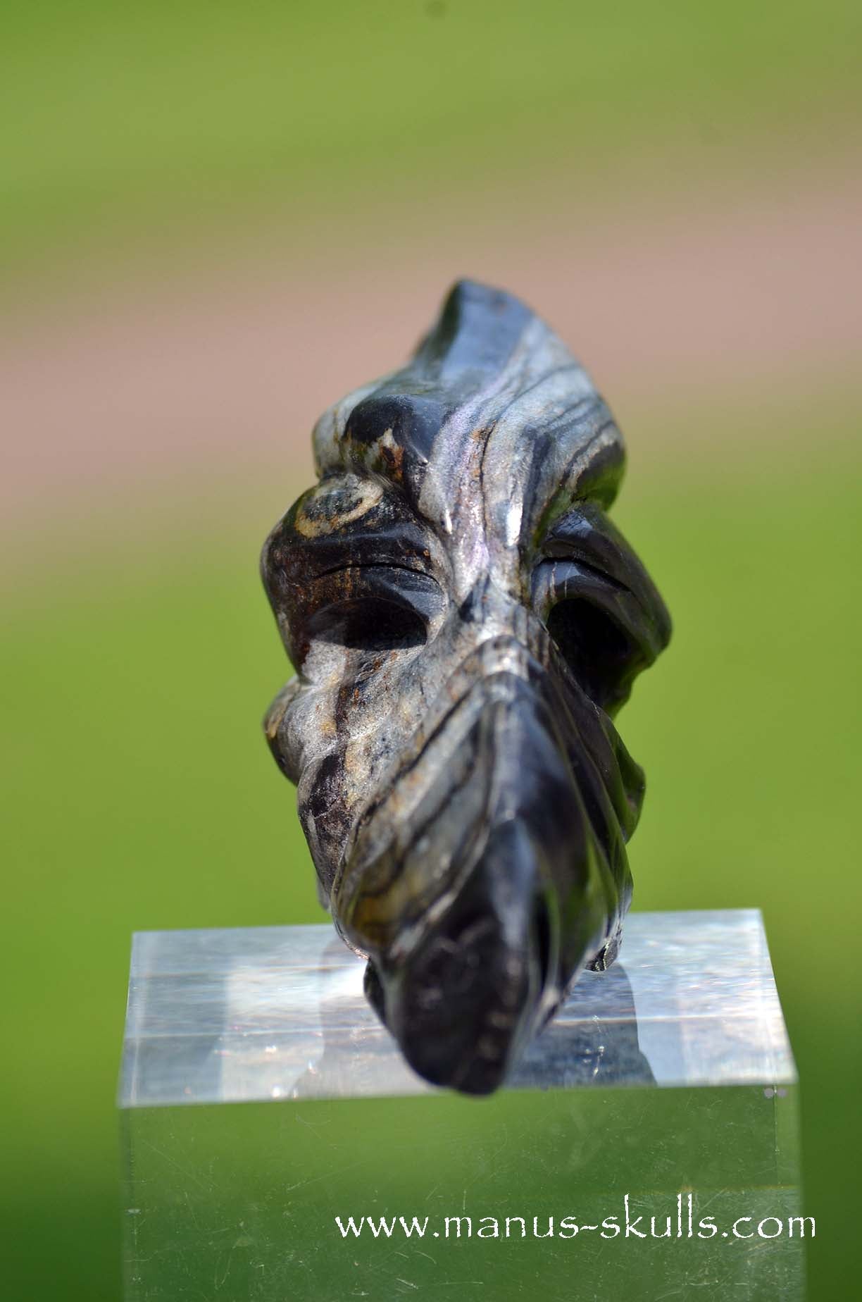 Manus skulls unique Crystal Carvings handmade skulls dragons pendants preseli bluestone tribals spiritual meaning wand Unicorn .. isua