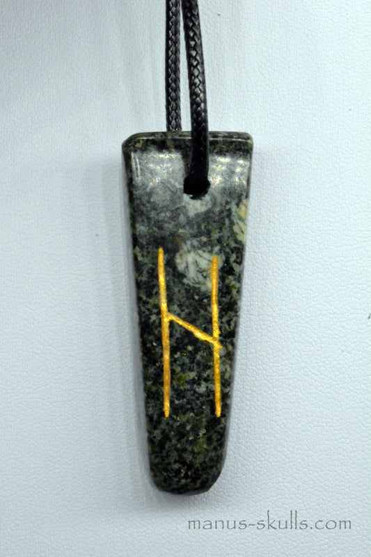 Preseli Bluestone rune pendant HAGALAZ