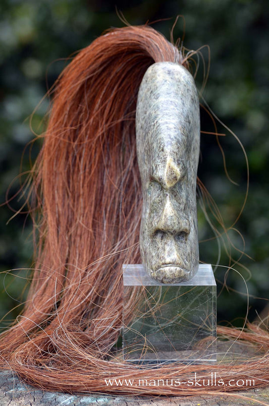 Green Steatite Tribal Skull  #043