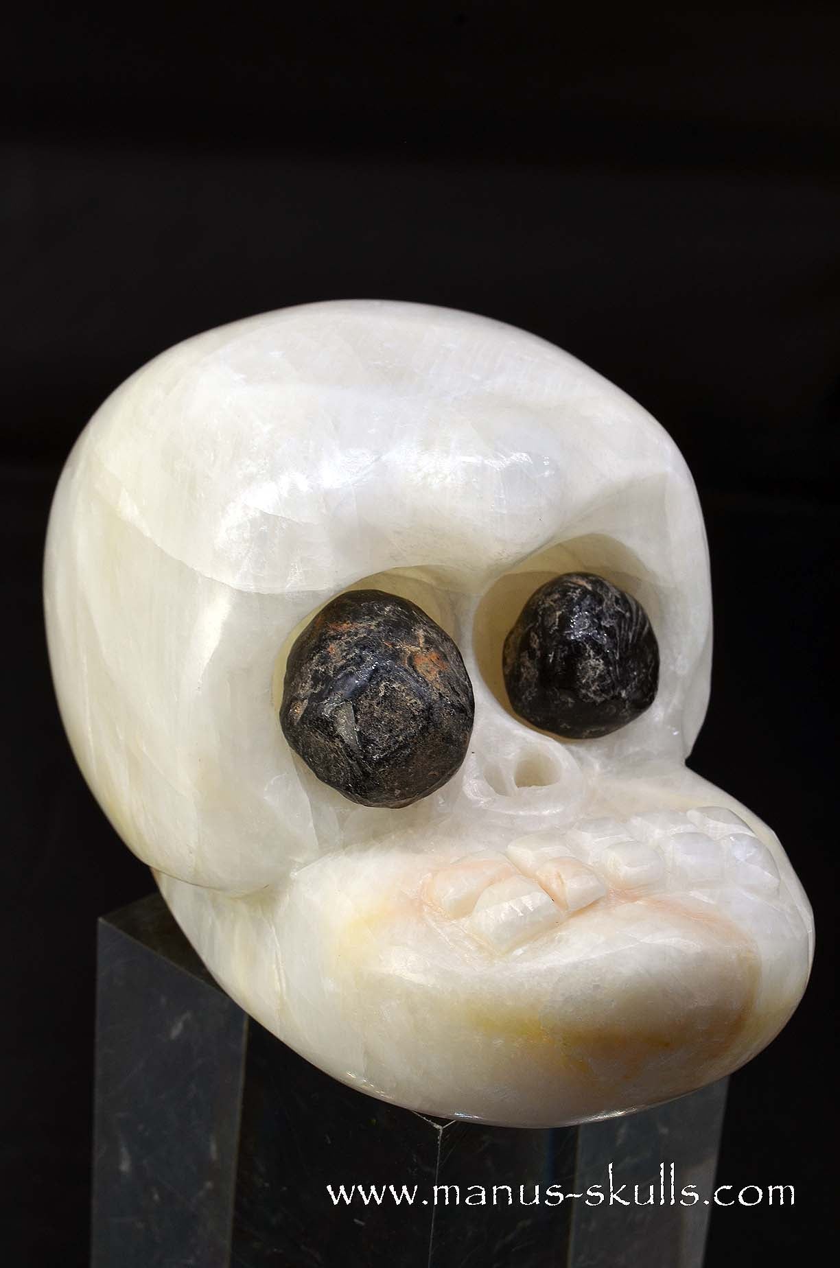 White Calcite Evolian Skull #06