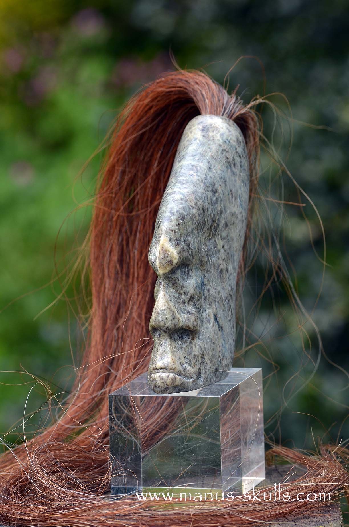 Green Steatite Tribal Skull  #043