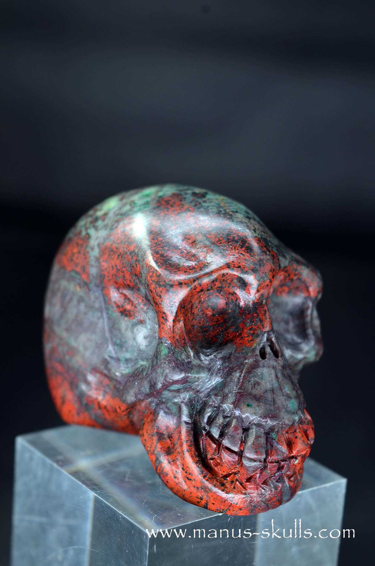 Manus skulls unique Crystal Carvings handmade skulls dragons pendants preseli bluestone tribals spiritual meaning wand Unicorn .. Sonora Sunrise Sunset Jasper