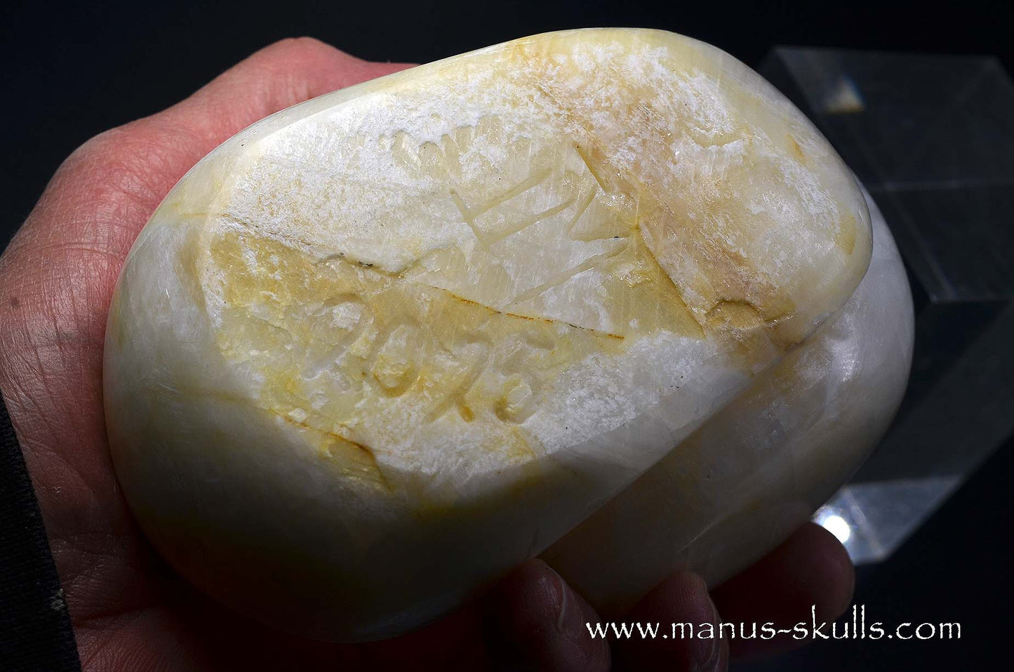 White Calcite Evolian Skull #06