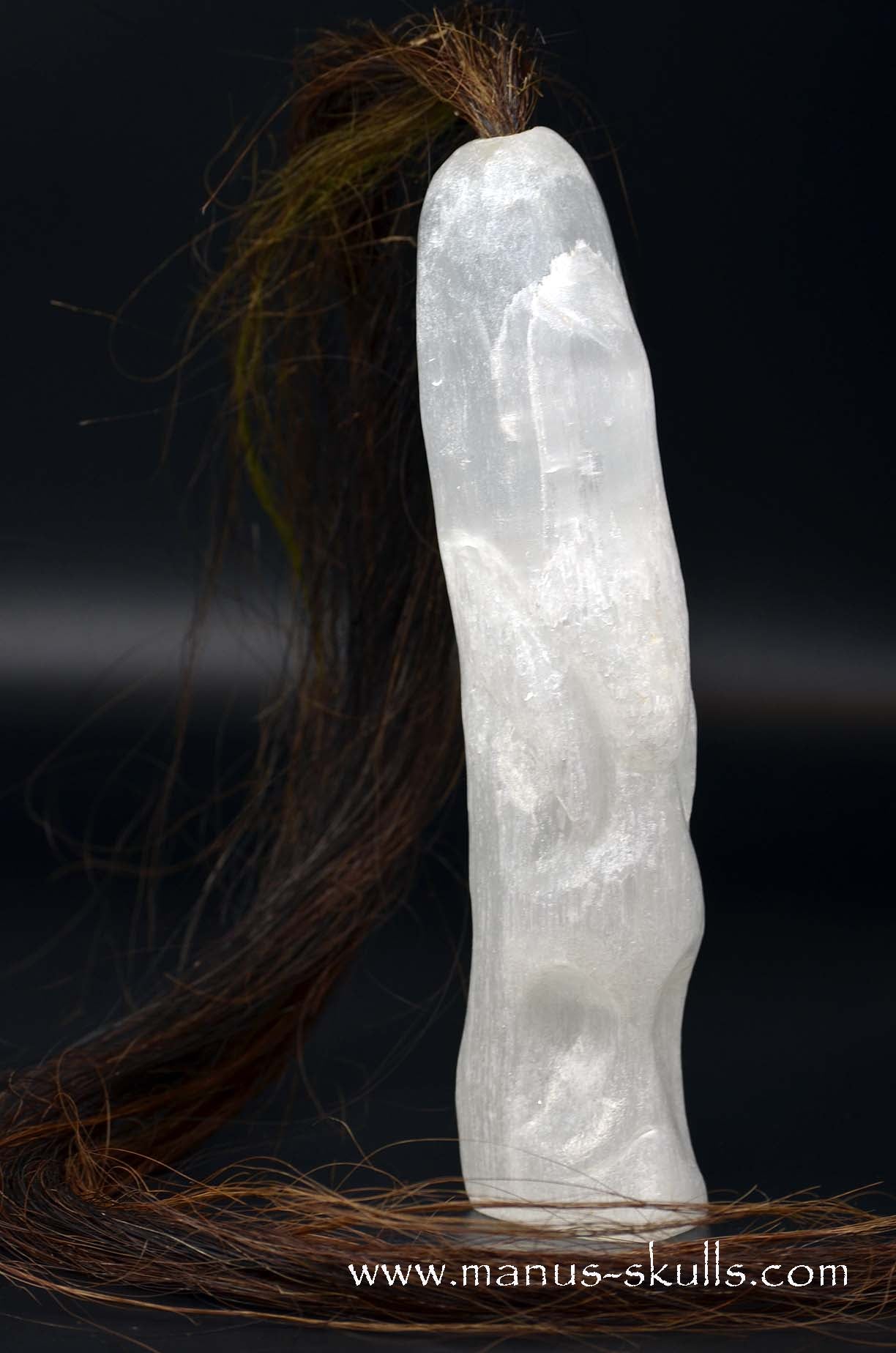 White Selenite Tribal Skull #036