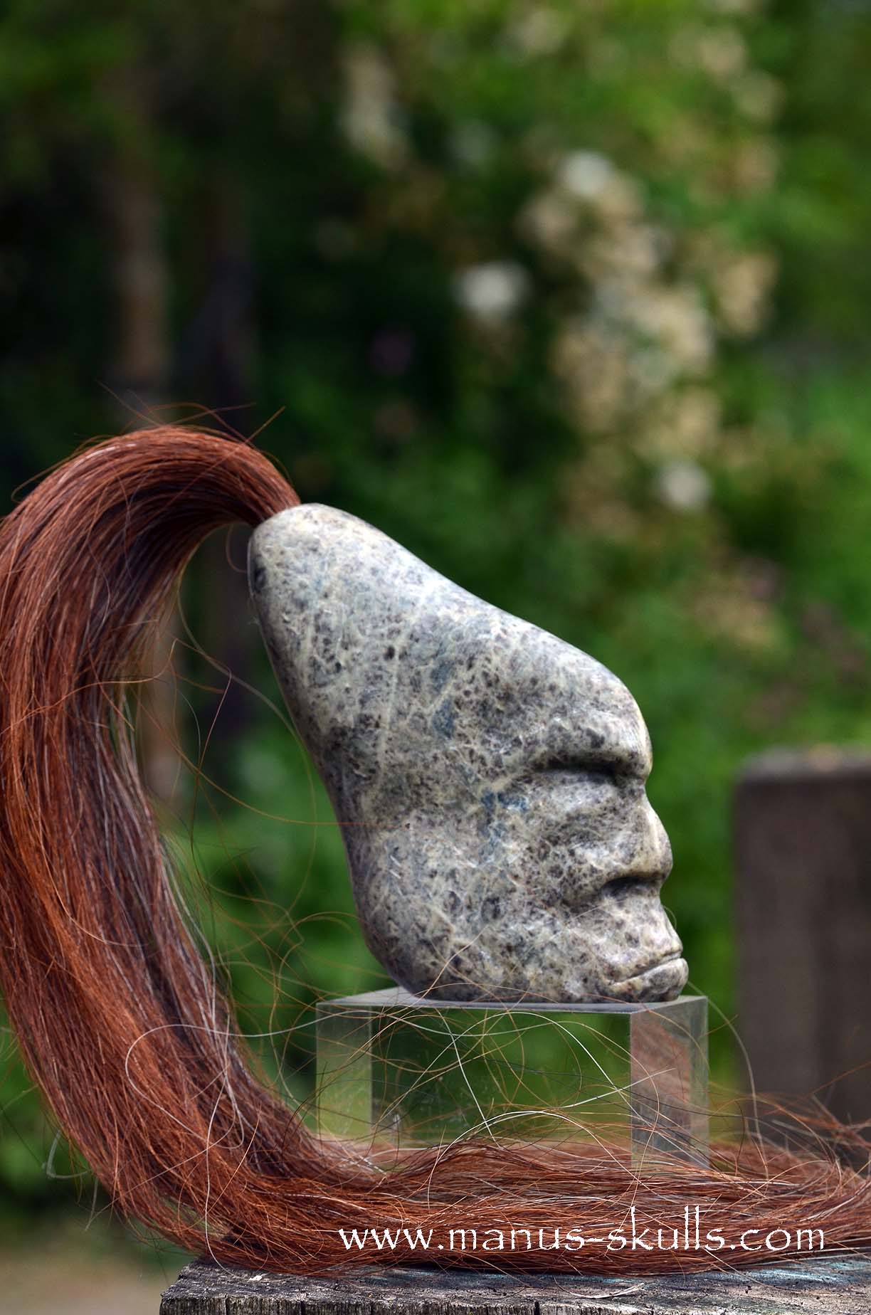 Green Steatite Tribal Skull  #043