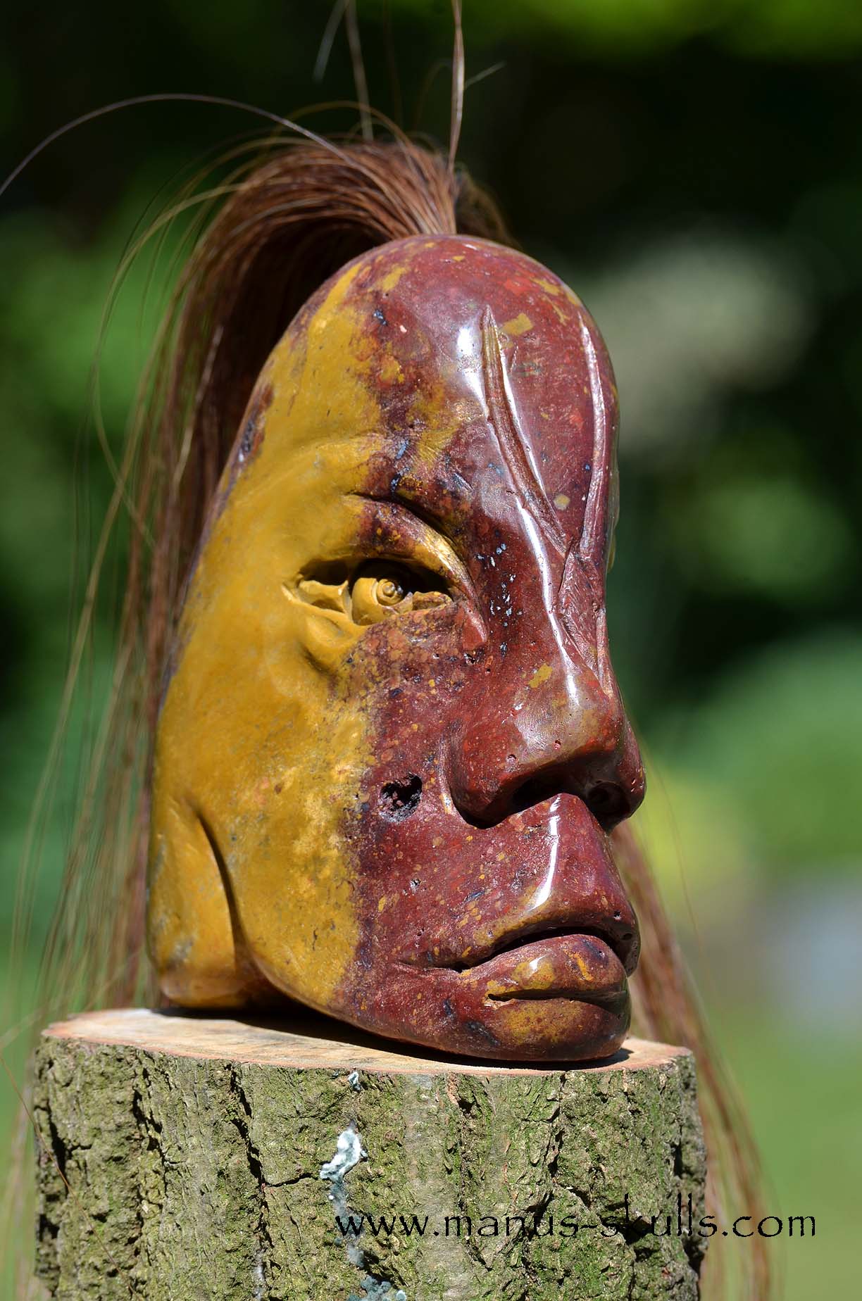 Red ~Yellow ~ Green Jasper Tribal Skull #50