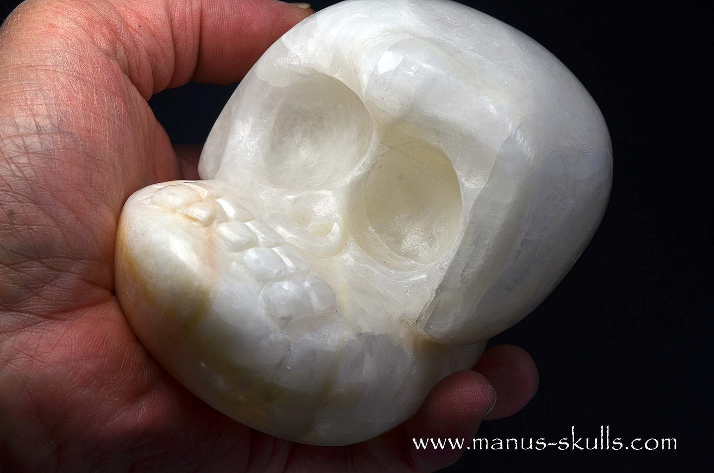 White Calcite Evolian Skull #06