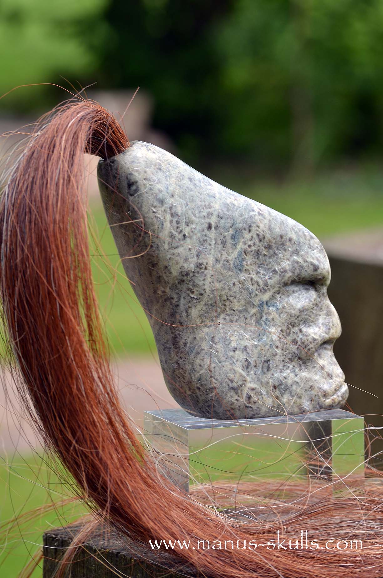 Green Steatite Tribal Skull  #043