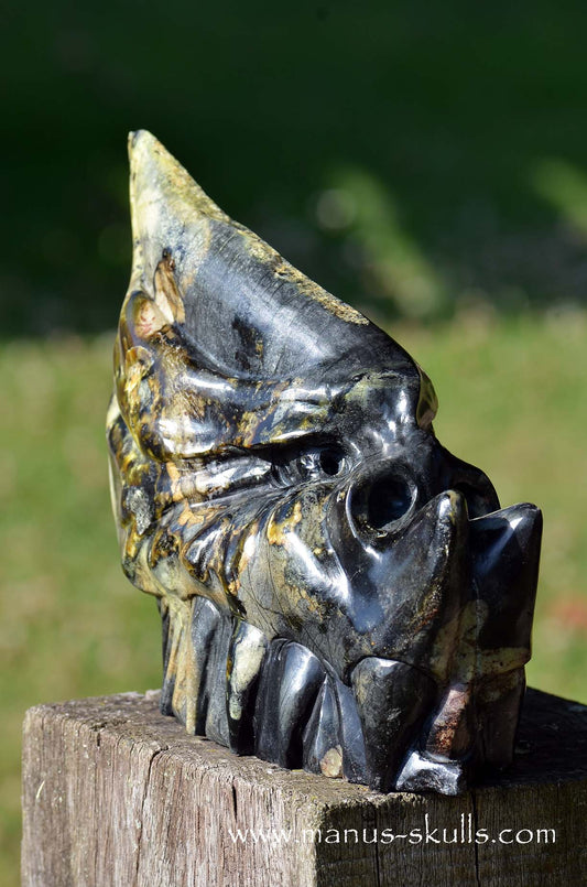 Manus skulls unique Crystal Carvings handmade skulls dragons pendants preseli bluestone tribals spiritual meaning wand Unicorn .. Connemara marble