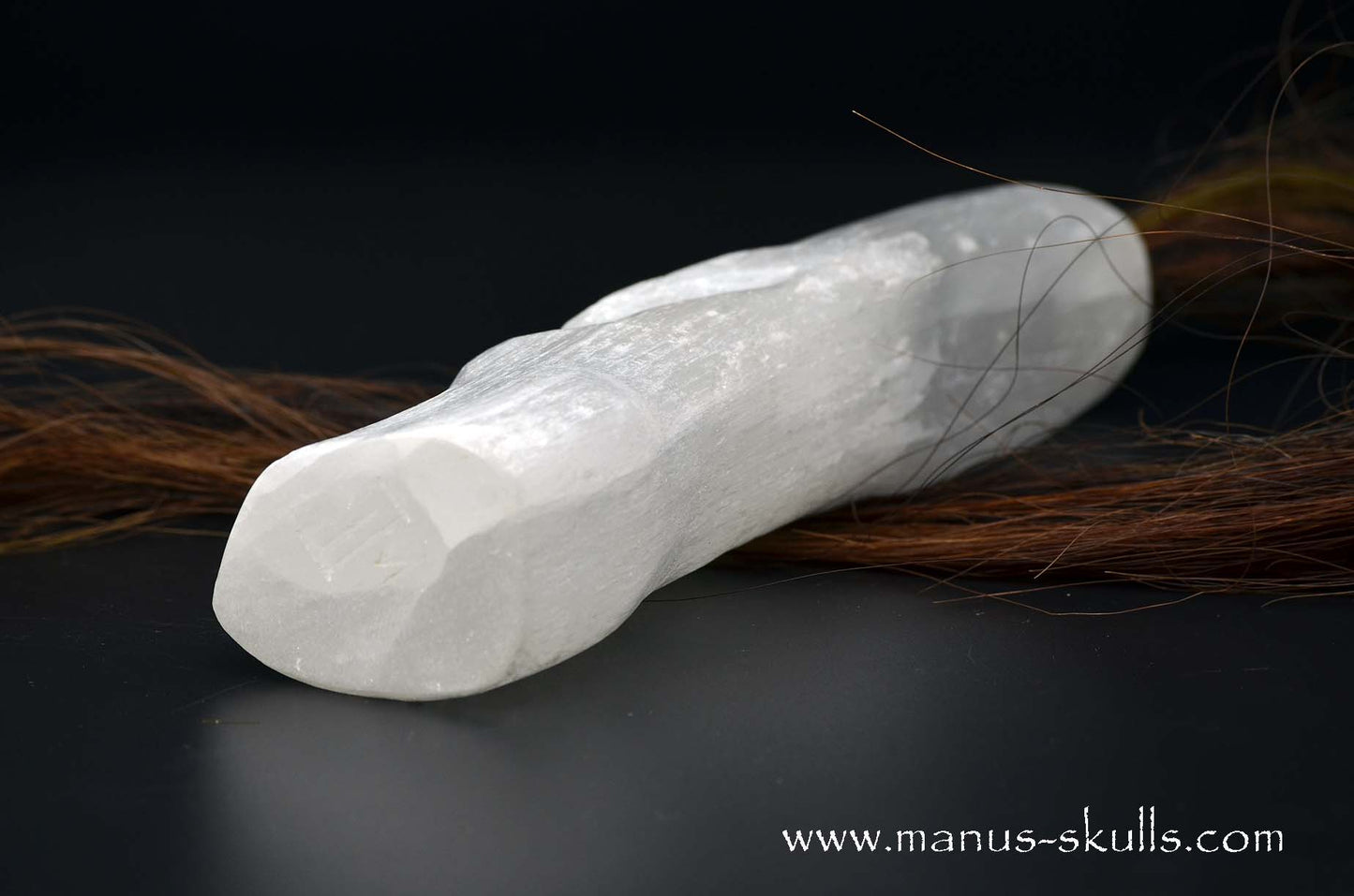White Selenite Tribal Skull #036
