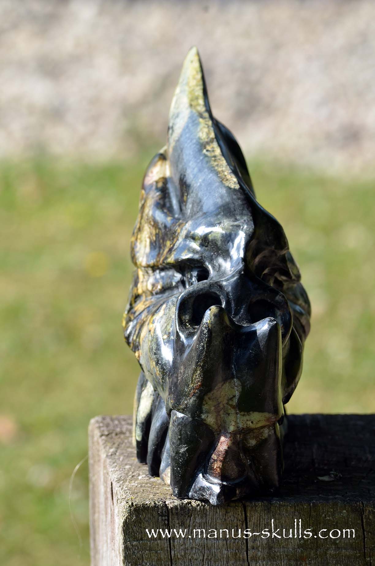 XL Black Green Connemara Marble Dragon
