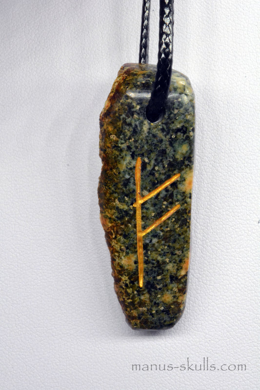 Preseli Bluestone rune pendant FEHU