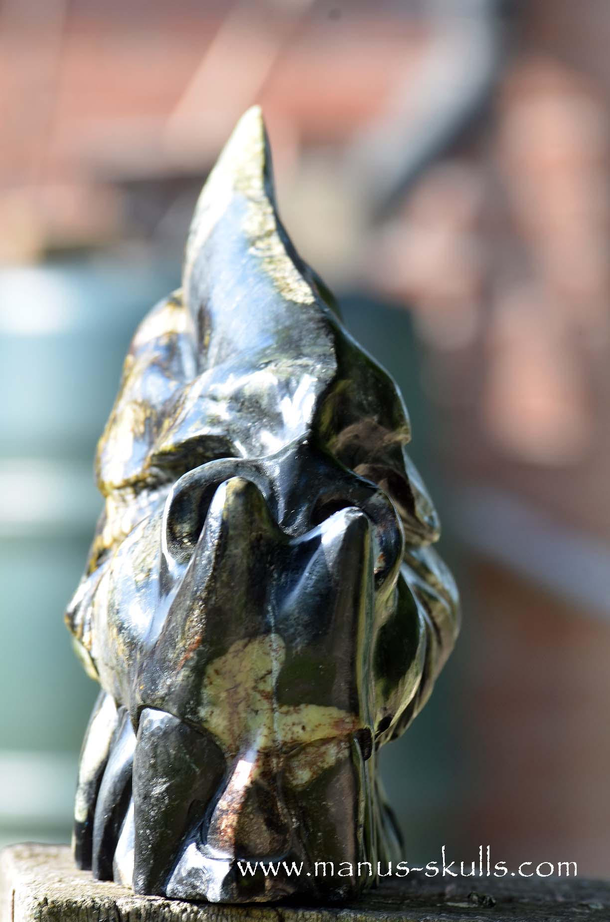 Manus skulls unique Crystal Carvings handmade skulls dragons pendants preseli bluestone tribals spiritual meaning wand Unicorn .. Connemara marble