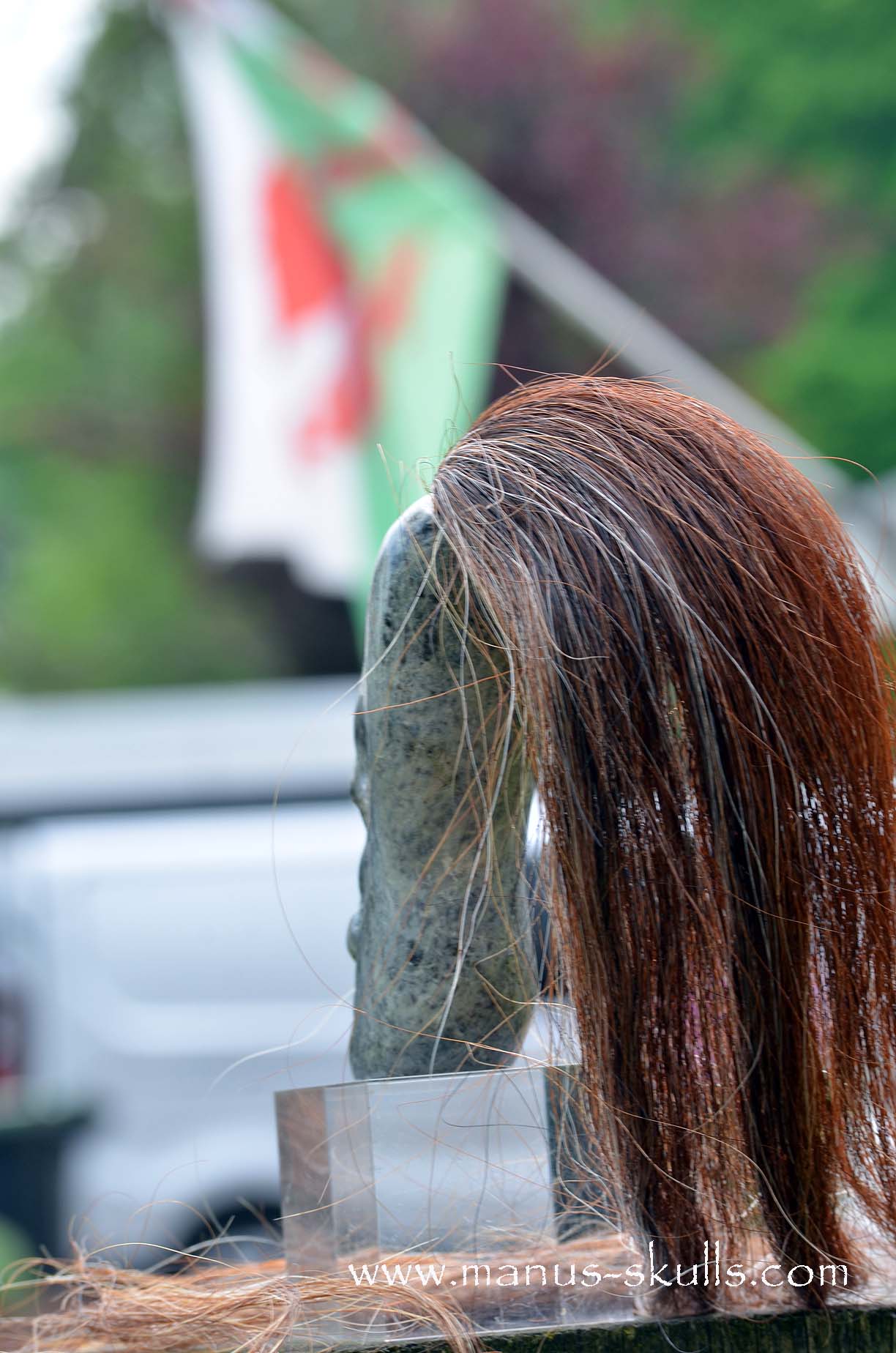 Green Steatite Tribal Skull  #043