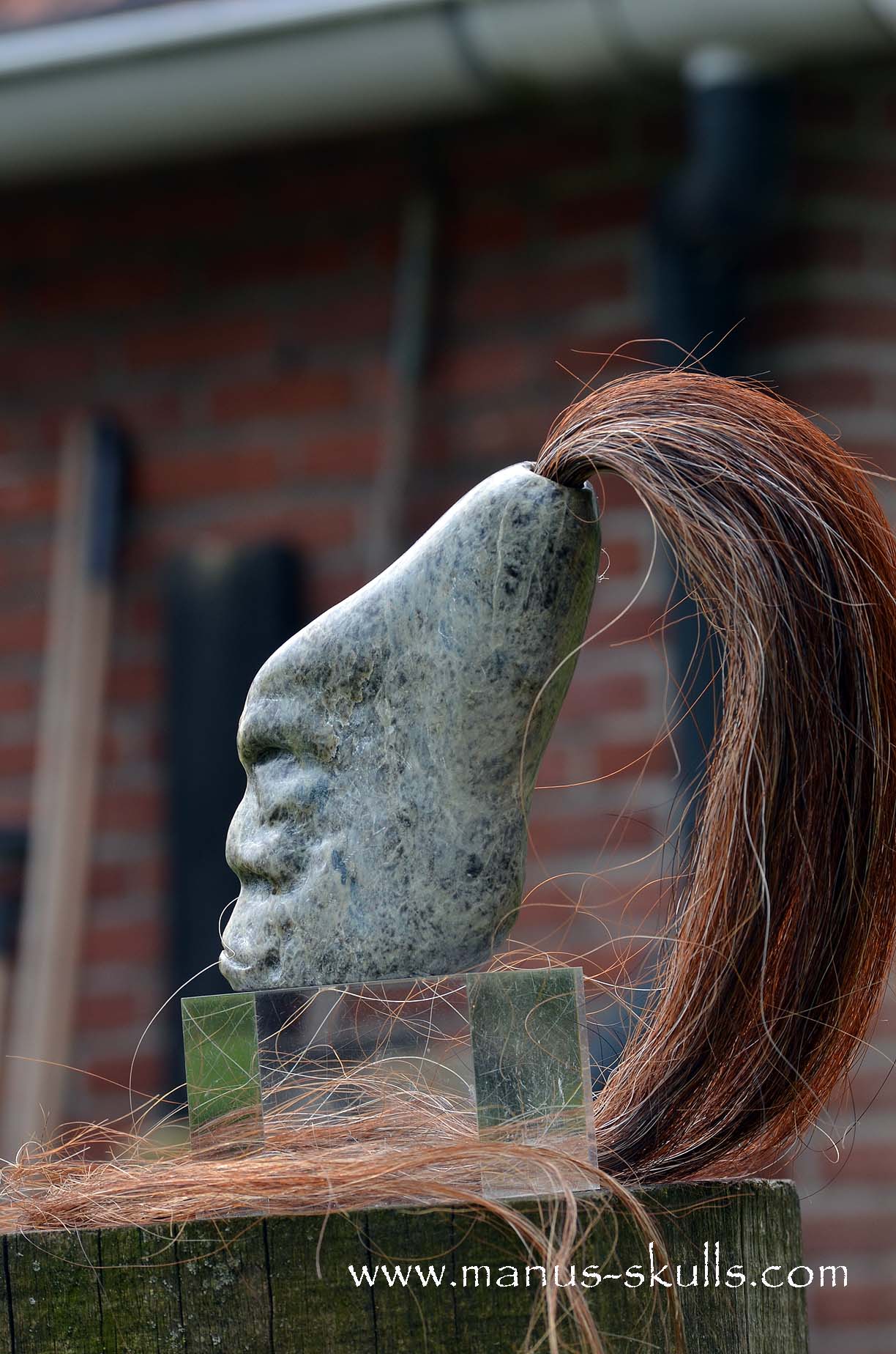 Green Steatite Tribal Skull  #043