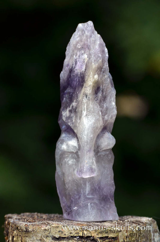 Manus skulls unique Crystal Carvings handmade skulls dragons pendants preseli bluestone tribals spiritual meaning wand Unicorn ..  phantom amethyst