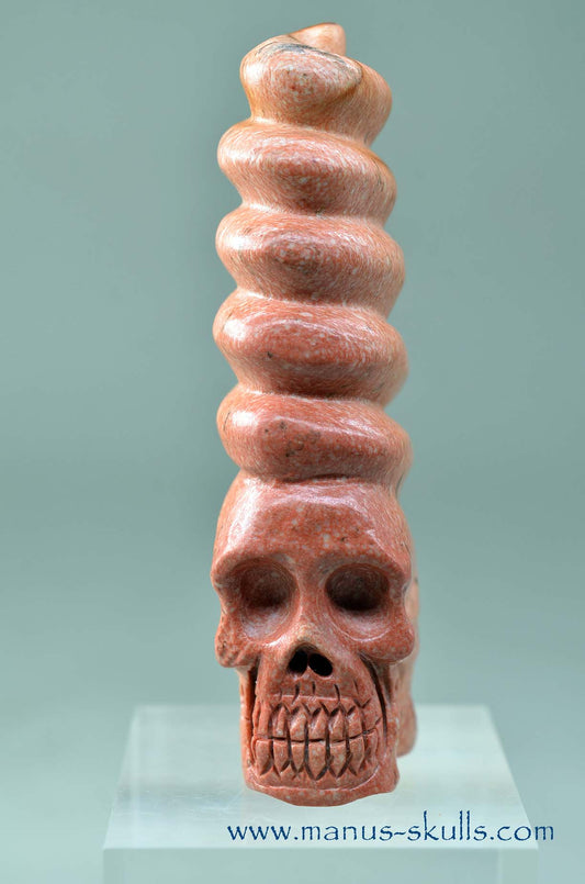 Catlinite (Pipestone) Spiral Conehead Skull