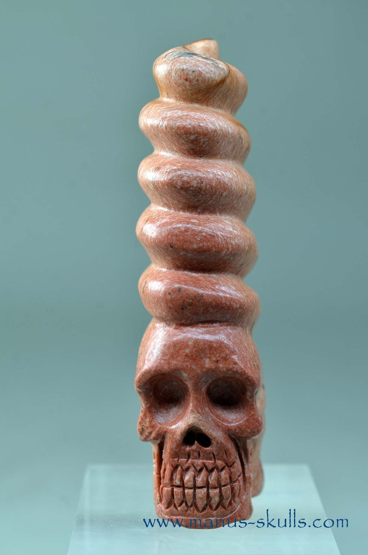 Catlinite (Pipestone) Spiral Conehead Skull